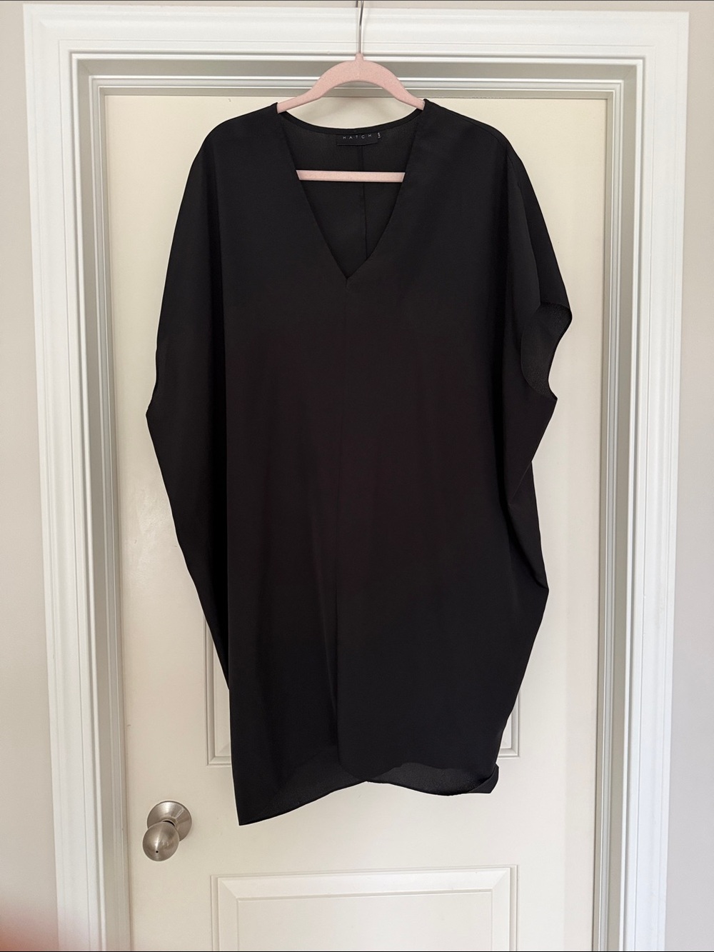 Hatch Black V-Neck Draped Tunic